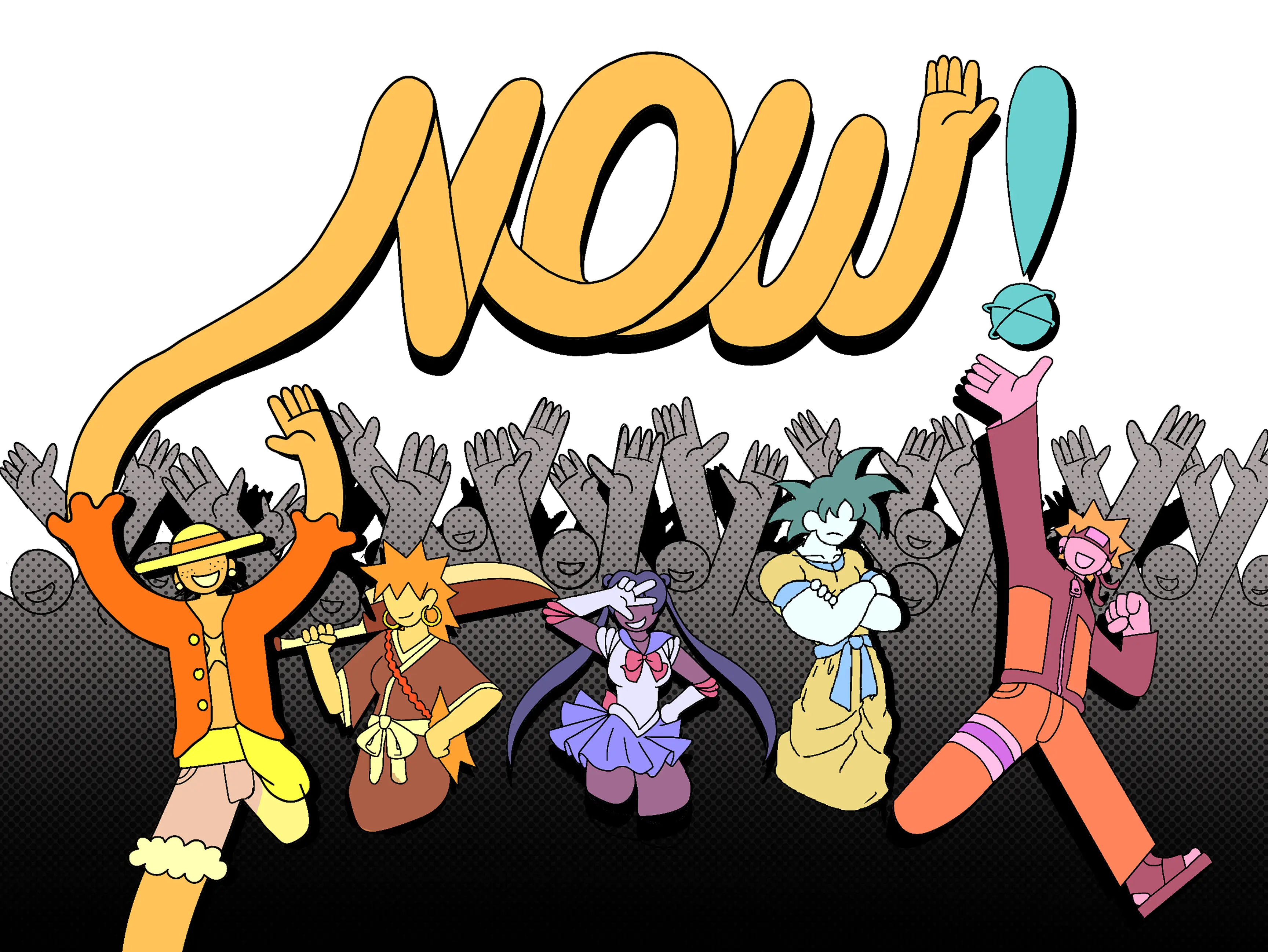 illustrated people partying